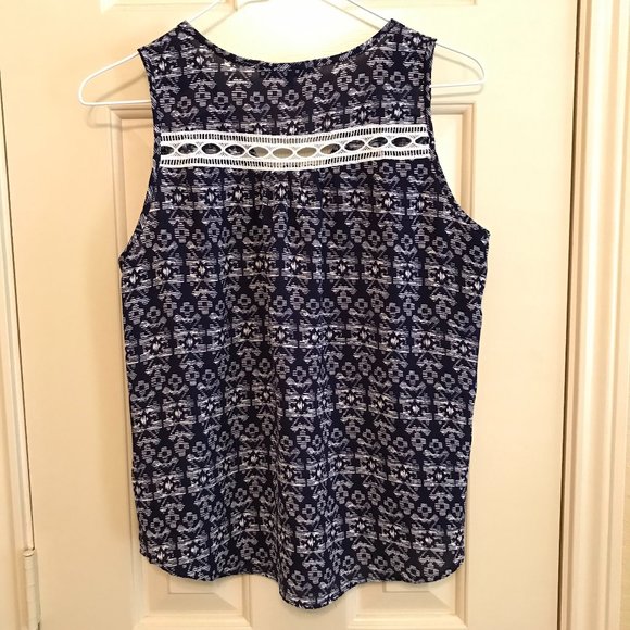 Papermoon Sleeveless Blouse Navy / White PM - Picture 6 of 11